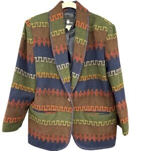 Vintage Western Country Blazer Wool Medium Petite Horse Rodeo Boho Yellowstone